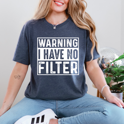 Wholesale No Filter Graphic Tee - Heather Navy Tee