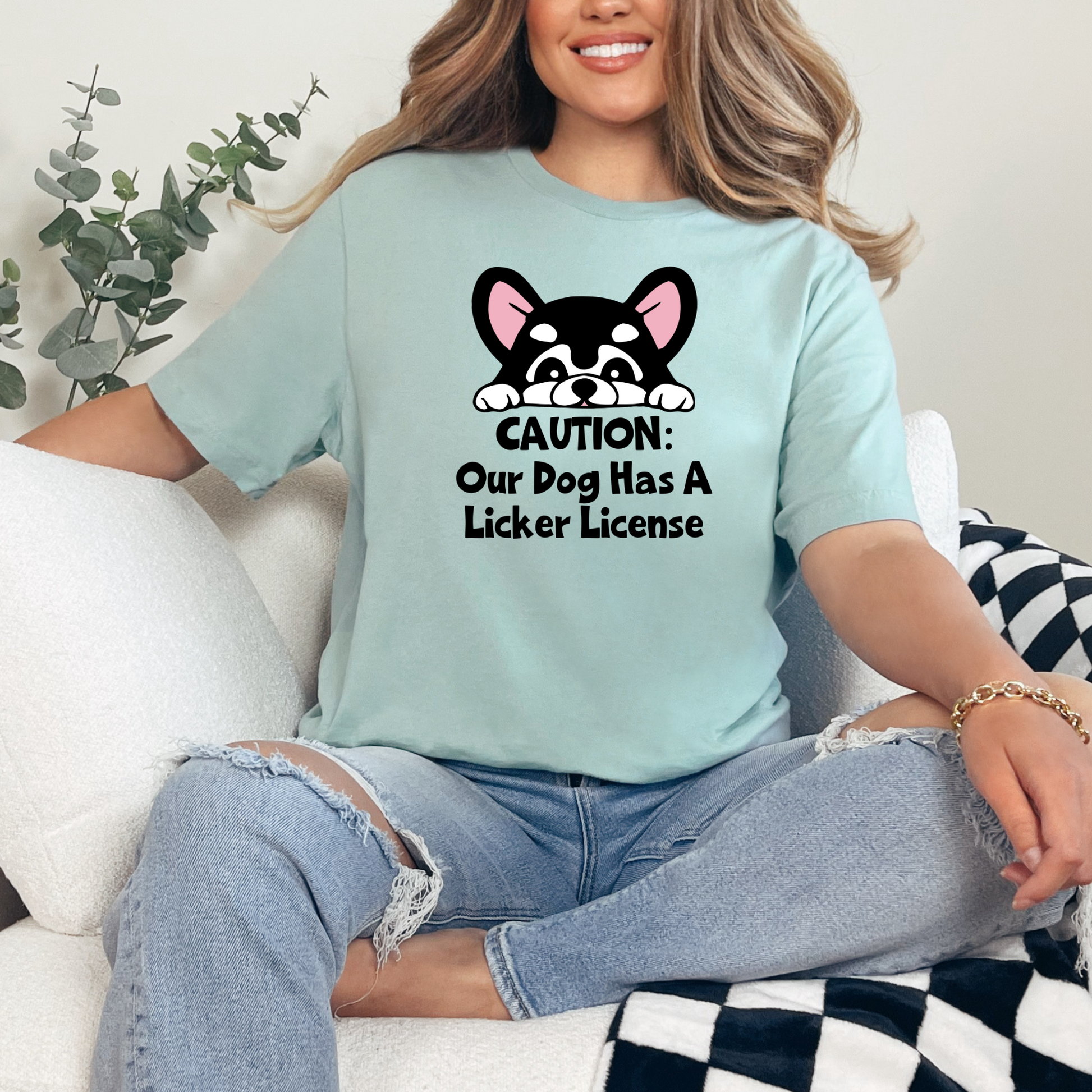 Wholesale Licker License Graphic Tee - Dusty Blue Tee