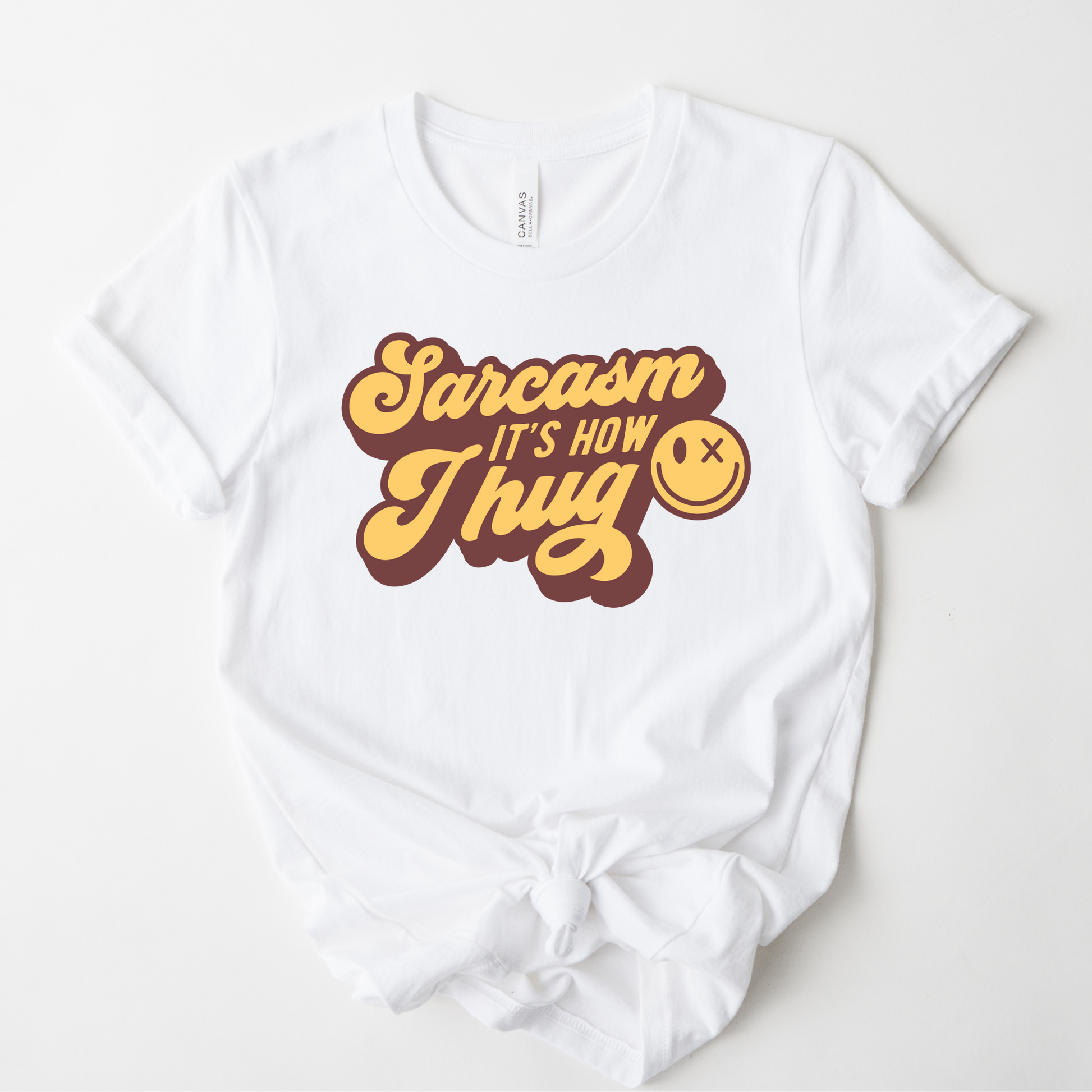 Wholesale How I Hug Graphic Tee - White Sweatshirt