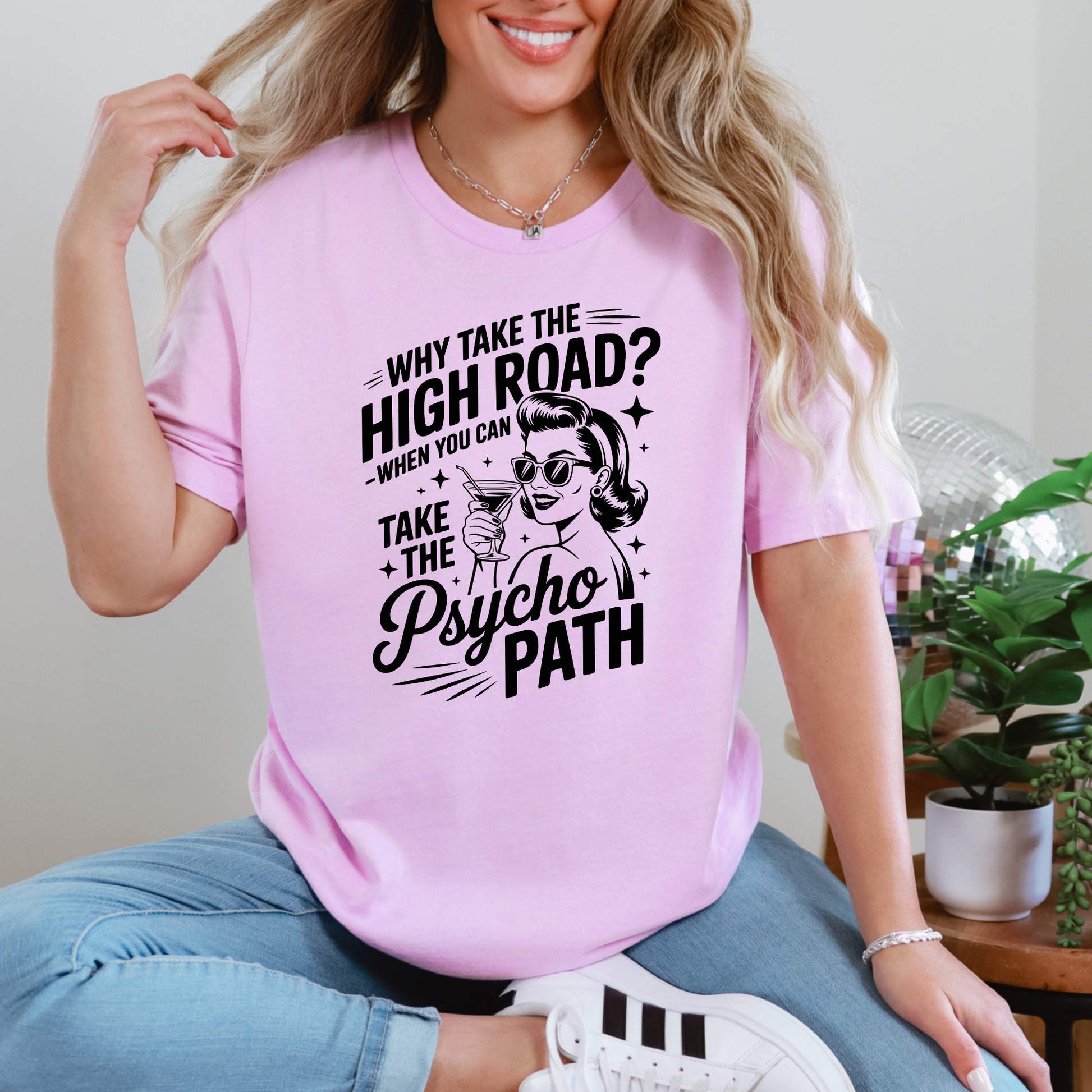 Wholesale Take the High Road Graphic Tee - Lilac Tee