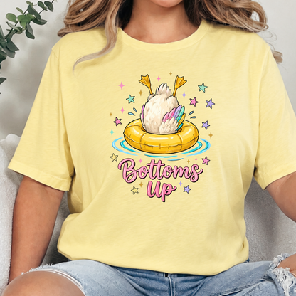 Wholesale Bottoms Up Duck Graphic Tee - Heather French Vanilla