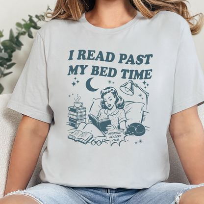 Wholesale I Read Past My Bedtime Graphic Tee - Silver