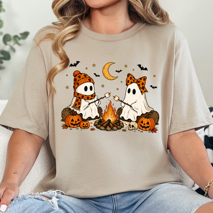 Wholesale Camping Ghosts Graphic Tee - Tan