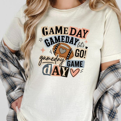 Wholesale Retro Game Day Graphic Tee - Natural