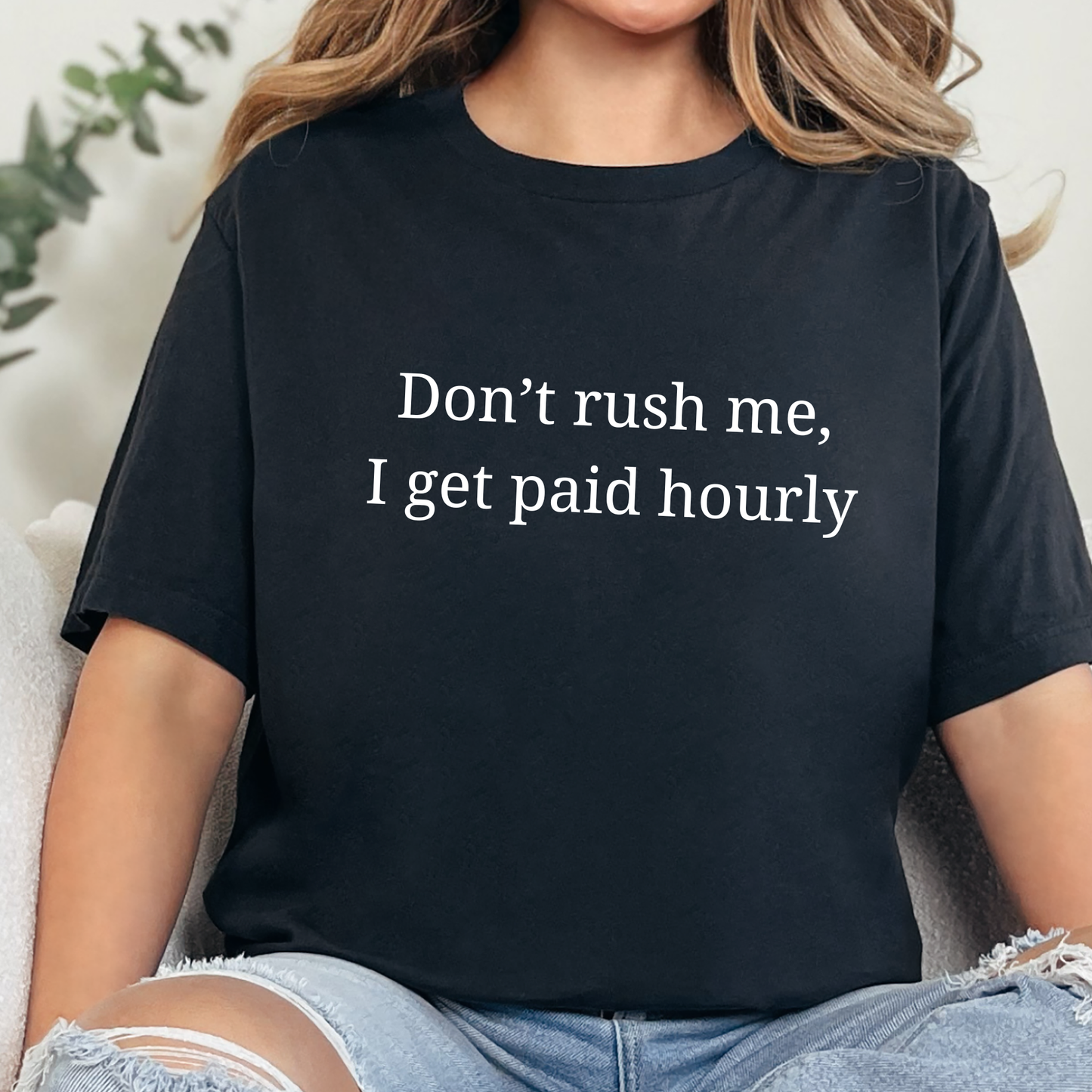Wholesale I Get Paid Hourly Graphic Tee - Heather Black