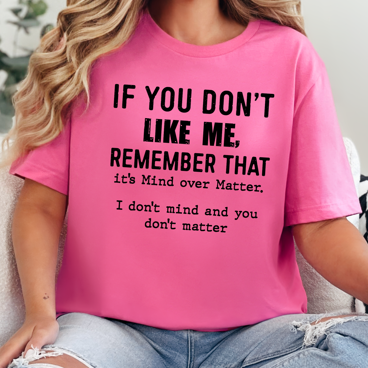 Wholesale Mind Over Matter Graphic Tee - Charity Pink