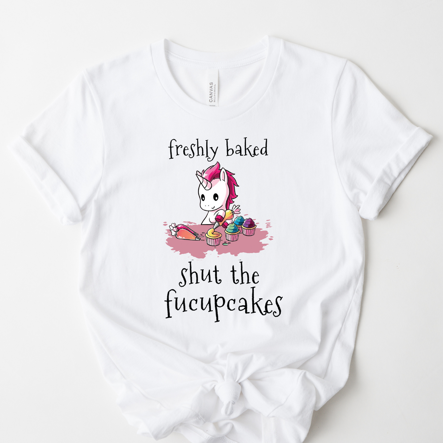 Wholesale Shut the Fucupcakes Graphic Tee - Pink