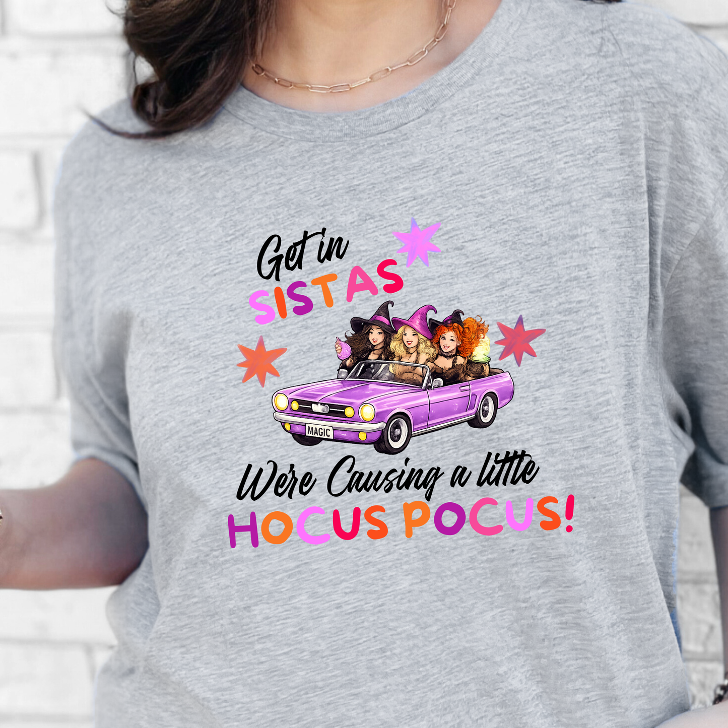Wholesale Causing a Little Hocus Pocus Graphic Tee - Grey