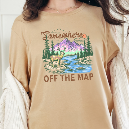 Wholesale Somewhere Off The Map Graphic Tee- Sand  Dune