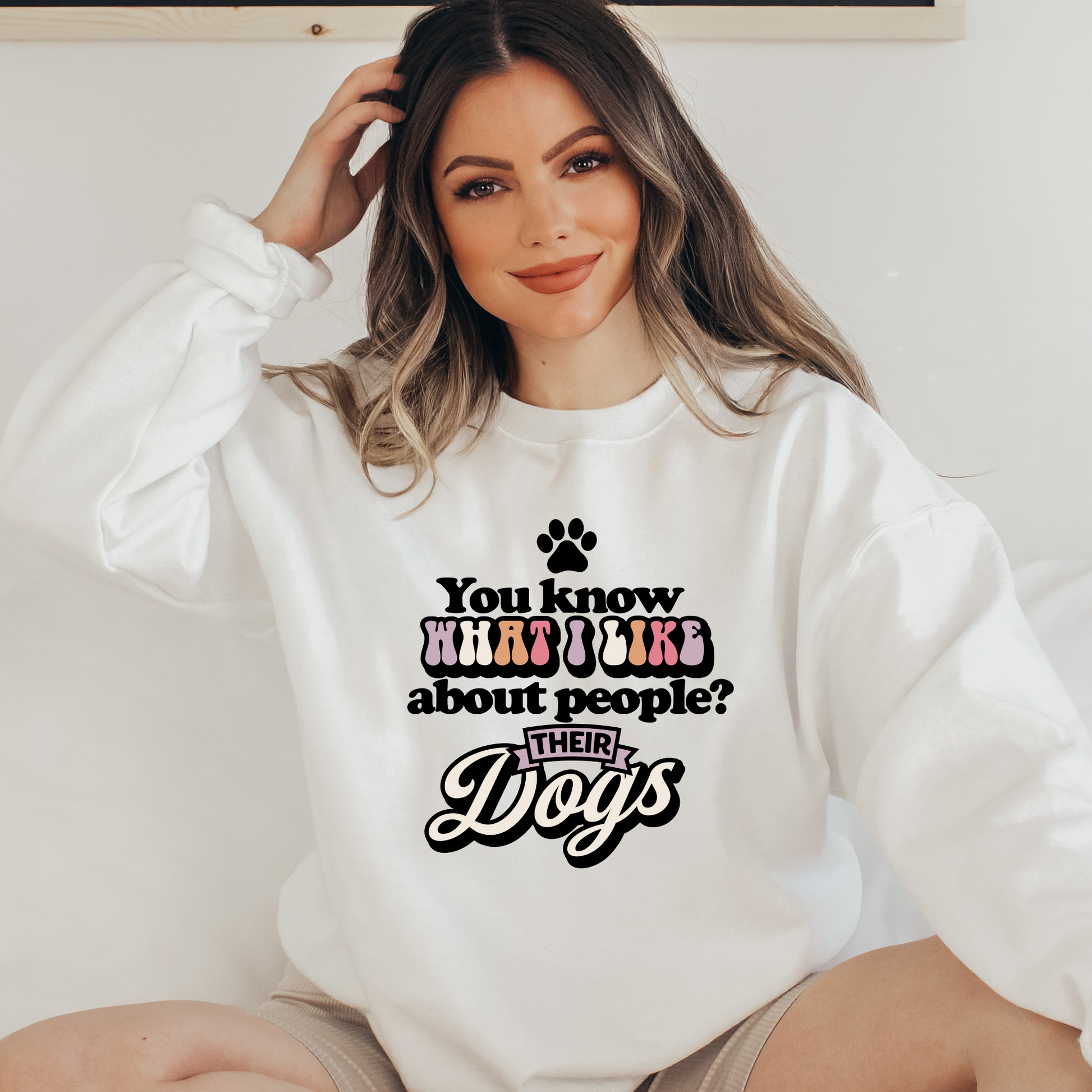Wholesale Their Dogs Graphic Tee - White Sweatshirt