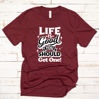 Wholesale Life is good Graphic Tee - Maroon Sweatshirt