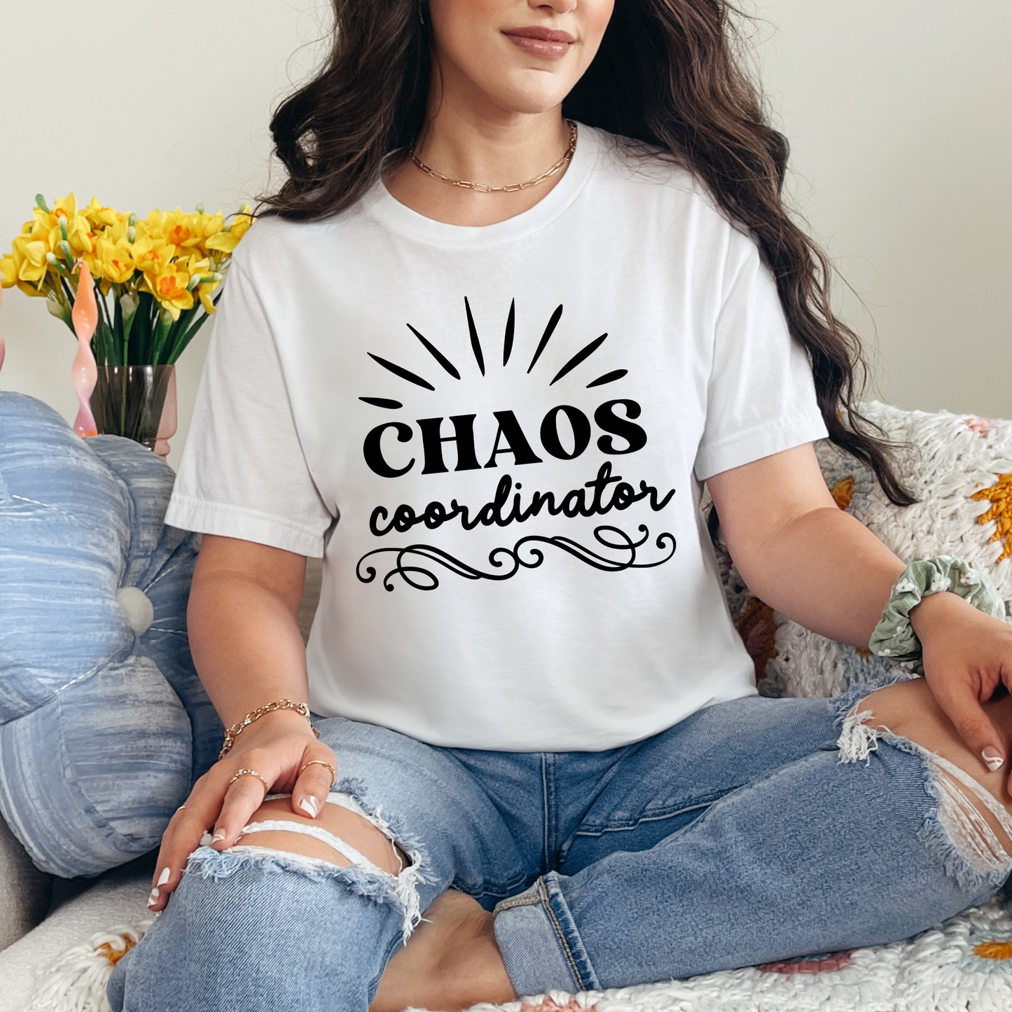 Wholesale Chaos Coordinator Burst Graphic Tee - White Tee