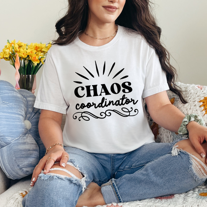 Wholesale Chaos Coordinator Burst Graphic Tee - White Tee