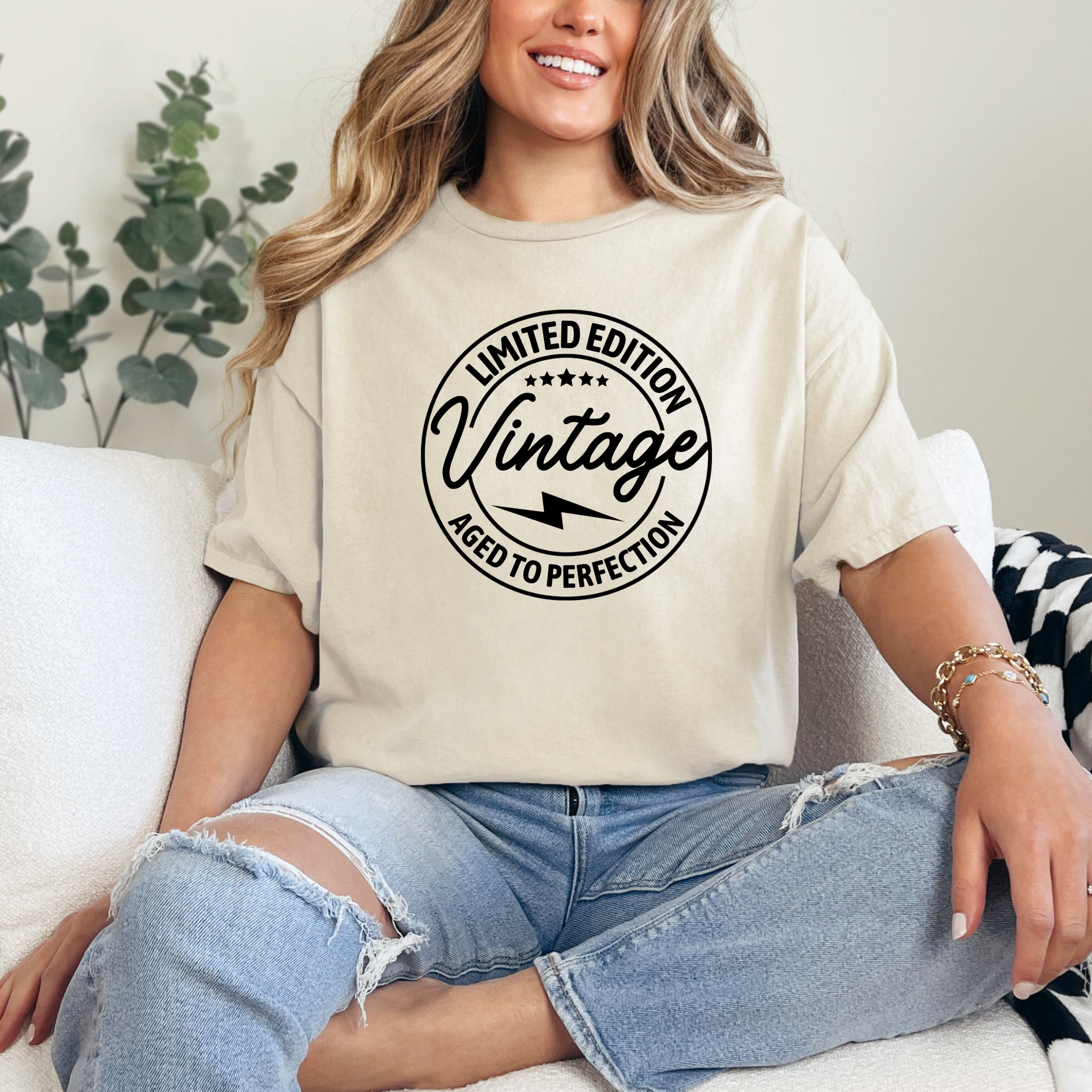 Wholesale Limited vintage Graphic Tee - Heather Dust Tee