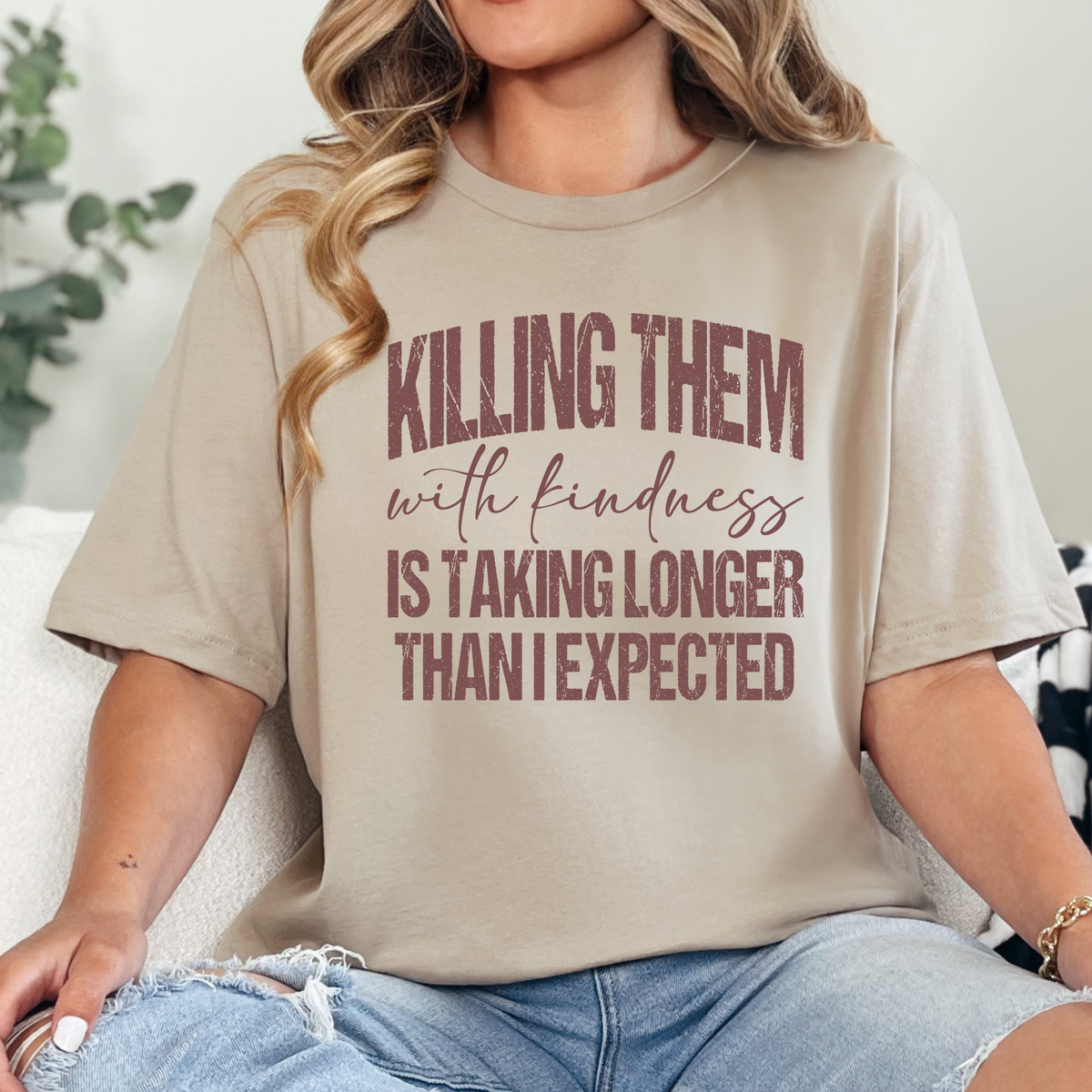 Wholesale Taking Longer Than I Expected Graphic Tee - Tan