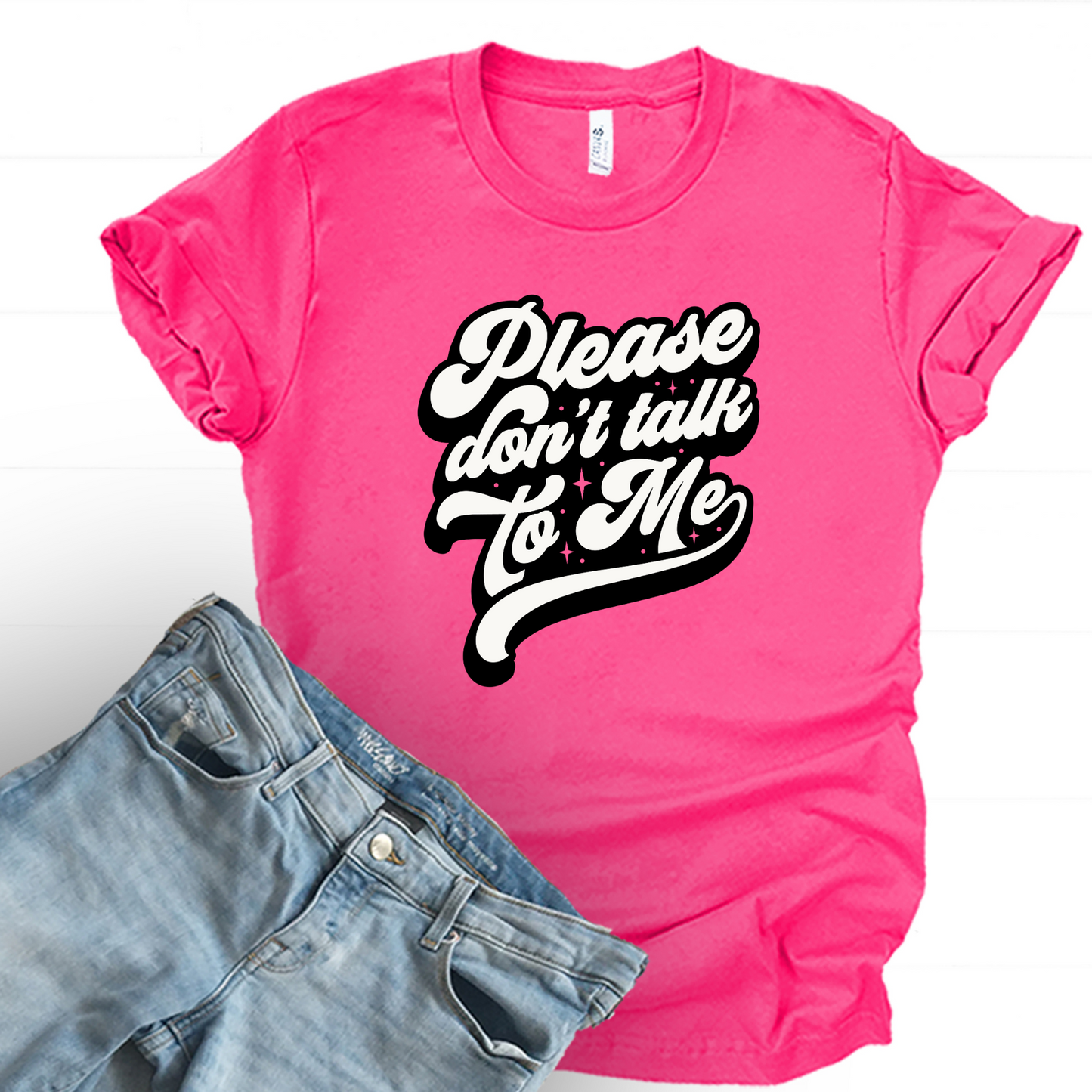 Wholesale Don't talk to me Graphic Tee - White Sweatshirt