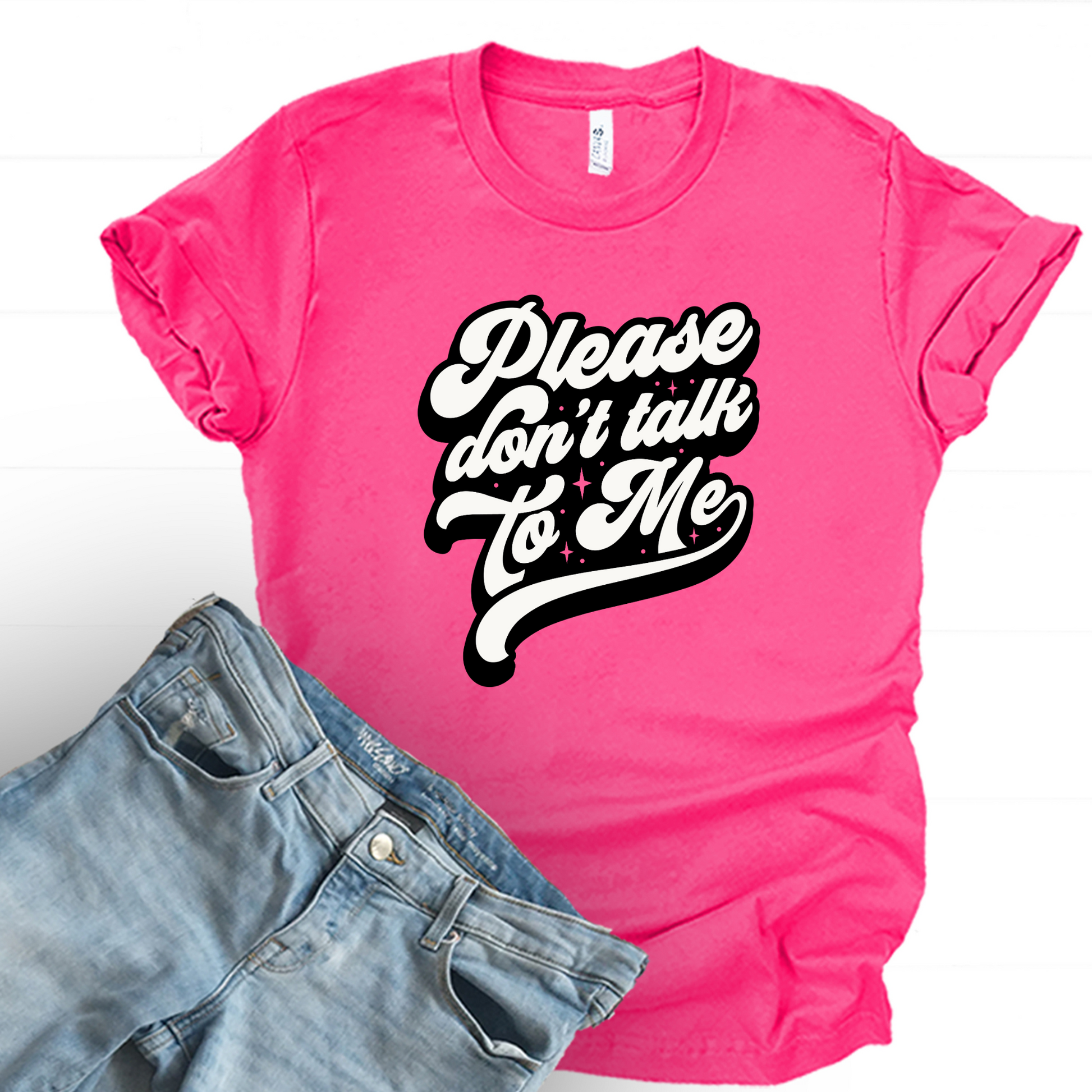 Wholesale Don't talk to me Graphic Tee - White Sweatshirt