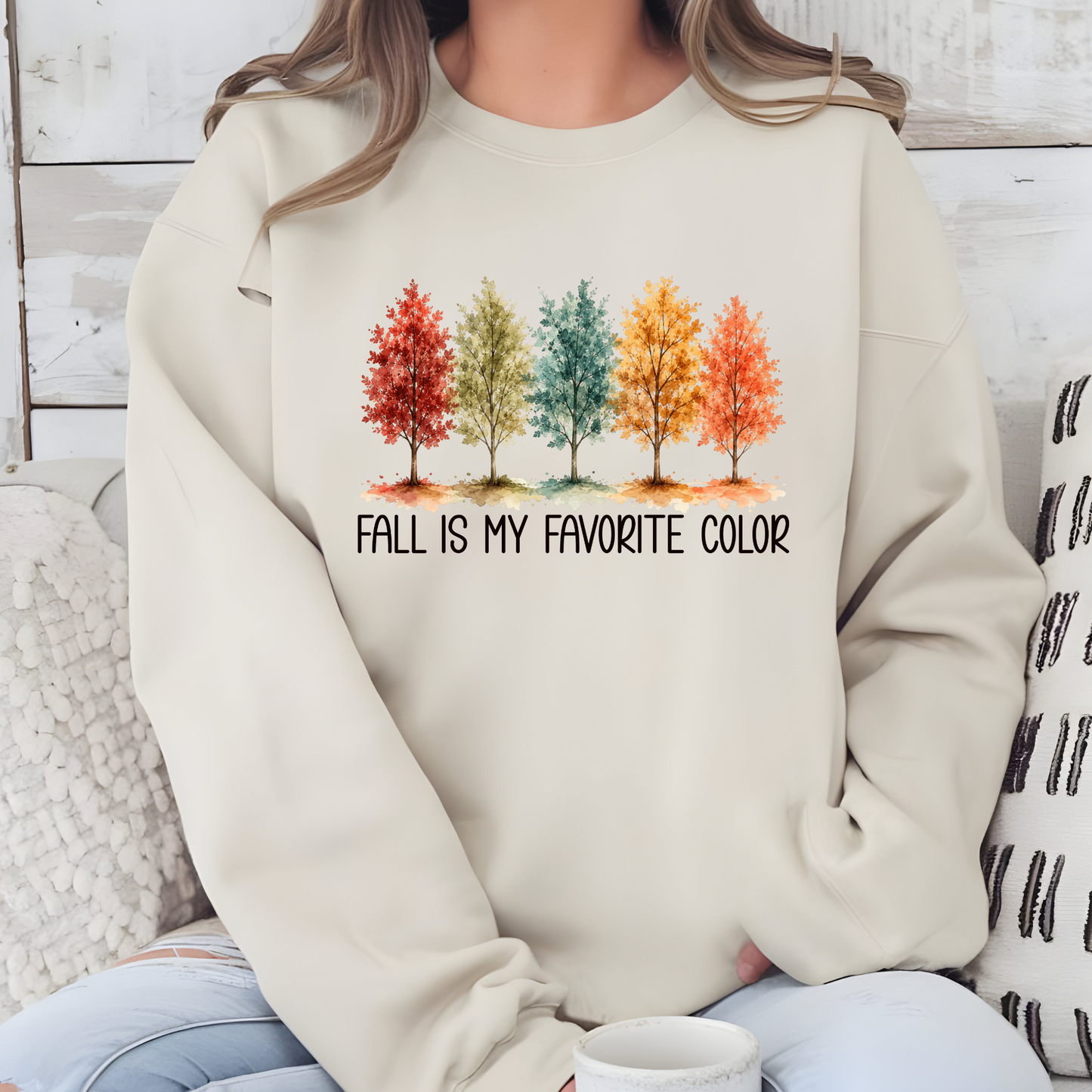 Wholesale Fall is My Favorite Color Graphic Sweatshirt - Sand