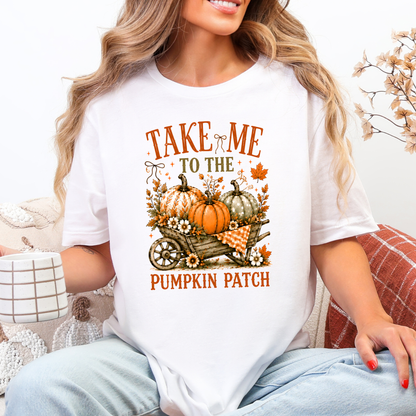 Wholesale Take Me To The Pumpkin Patch Graphic Tee - White
