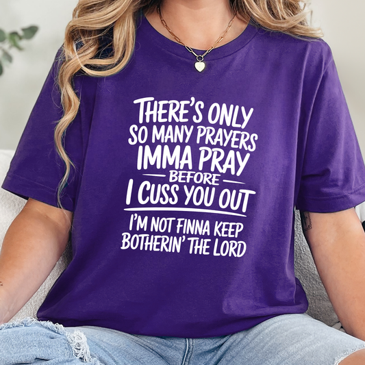 Wholesale Pray Before I Cuss Graphic Tee - Team Purple