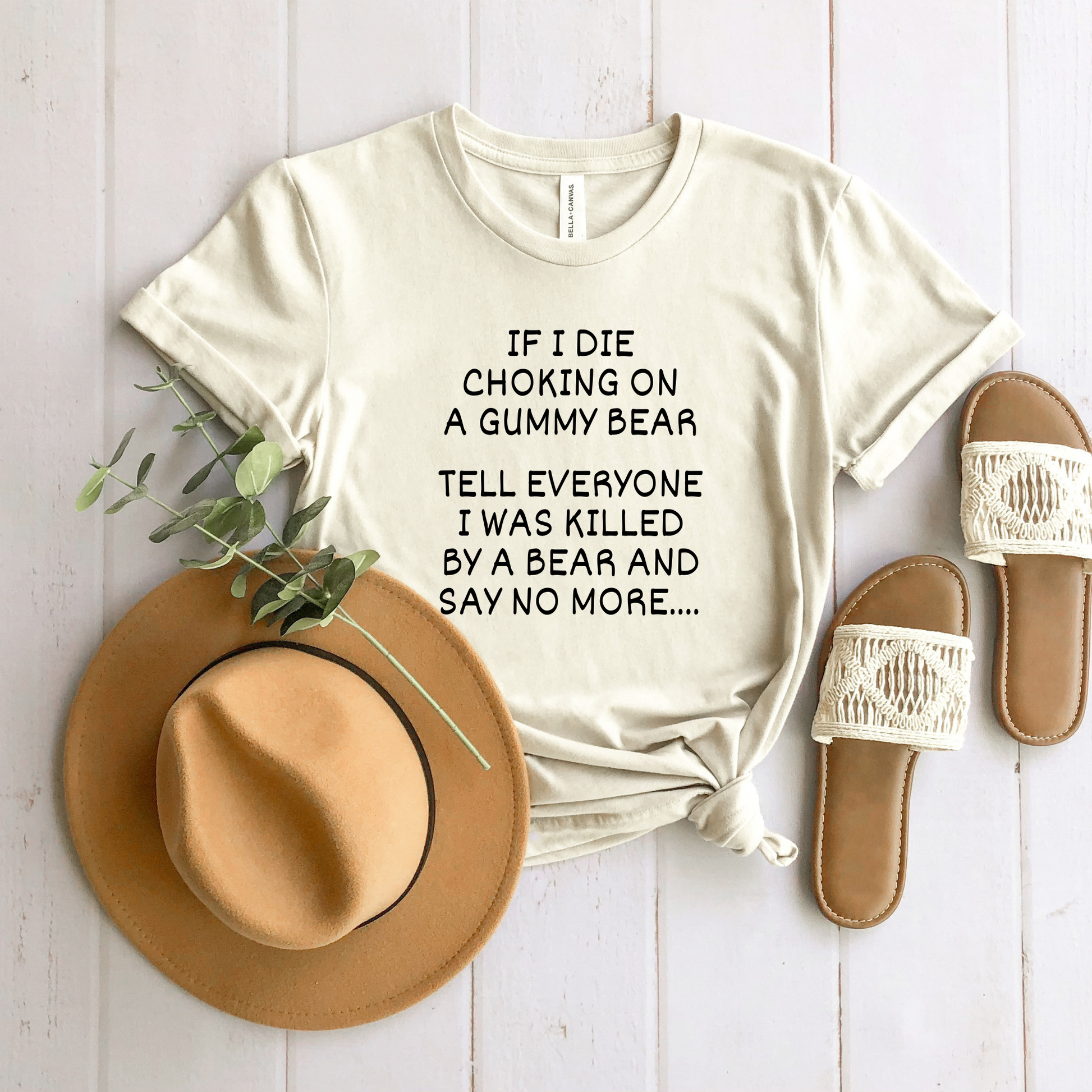 Wholesale Killed by a bear Graphic Tee - Heather Dust Tee