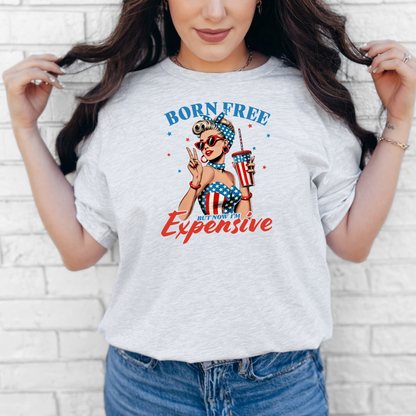 Wholesale Born Free Graphic Tee - Ash Tee
