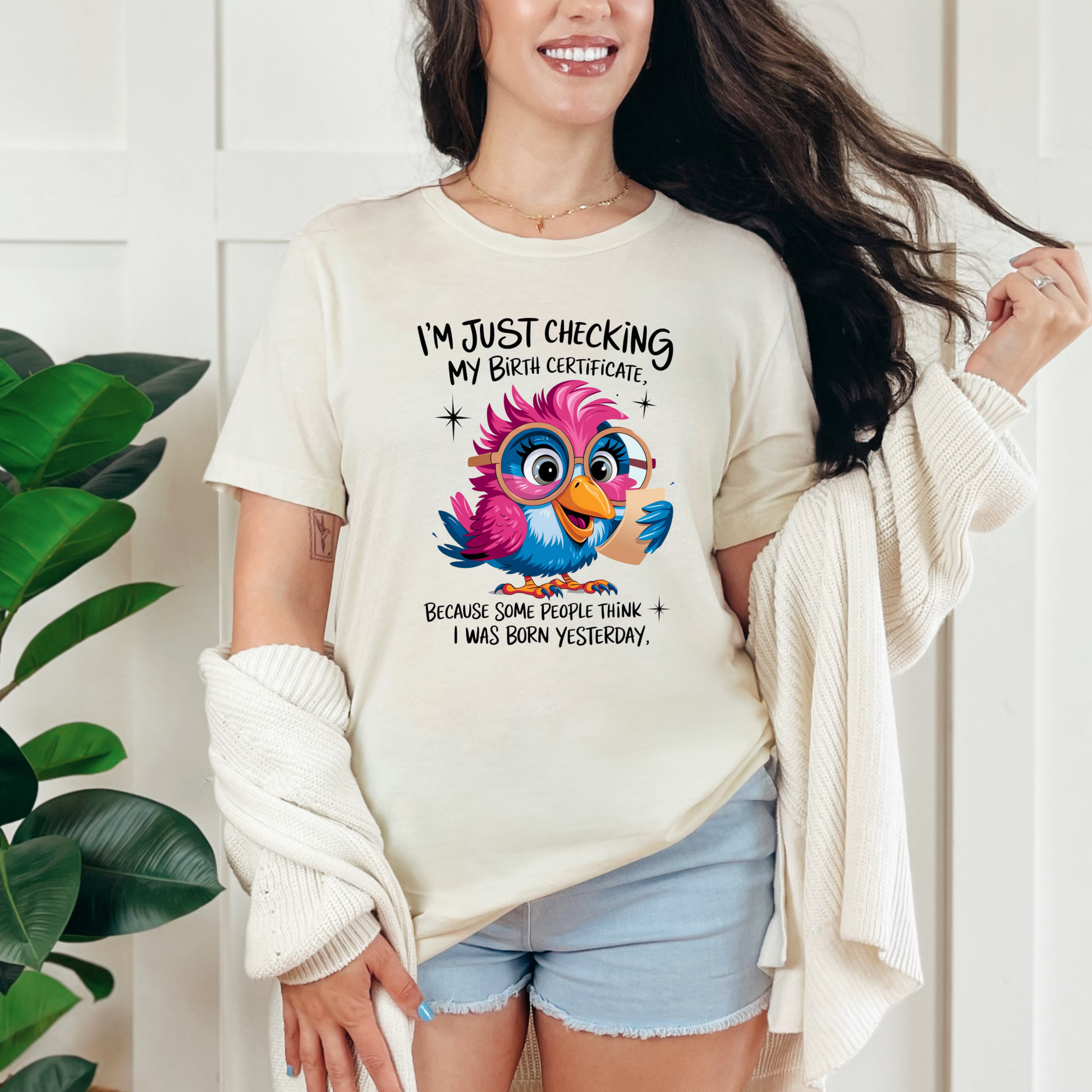 Wholesale Born Yesterday Graphic Tee - Natural Tee
