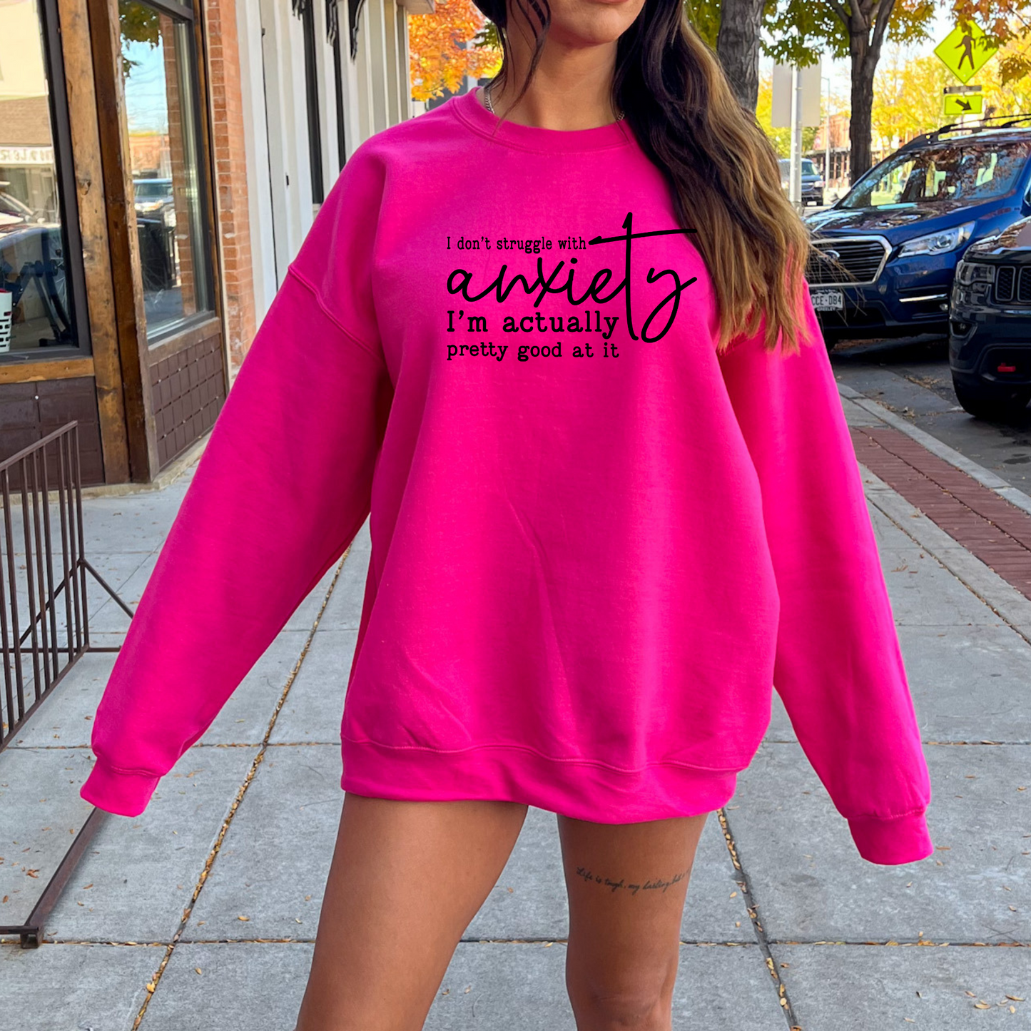 Wholesale Struggle with anxiety - Heliconia Sweatshirt