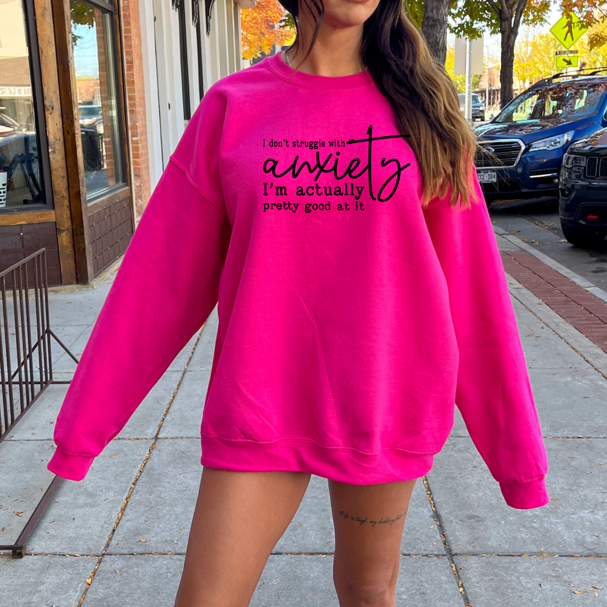 Wholesale Struggle with anxiety - Heliconia Sweatshirt
