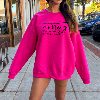 Wholesale Struggle with anxiety - Heliconia Sweatshirt