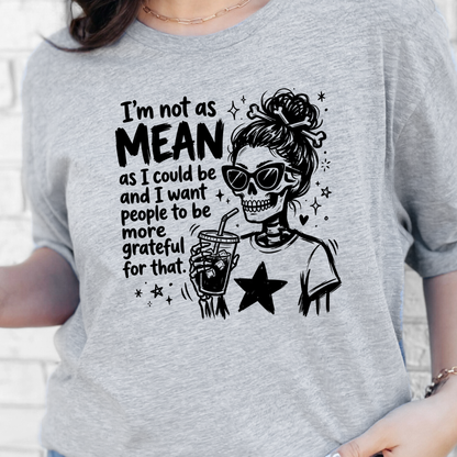 Wholesale I'm not as Mean Graphic Tee - Grey