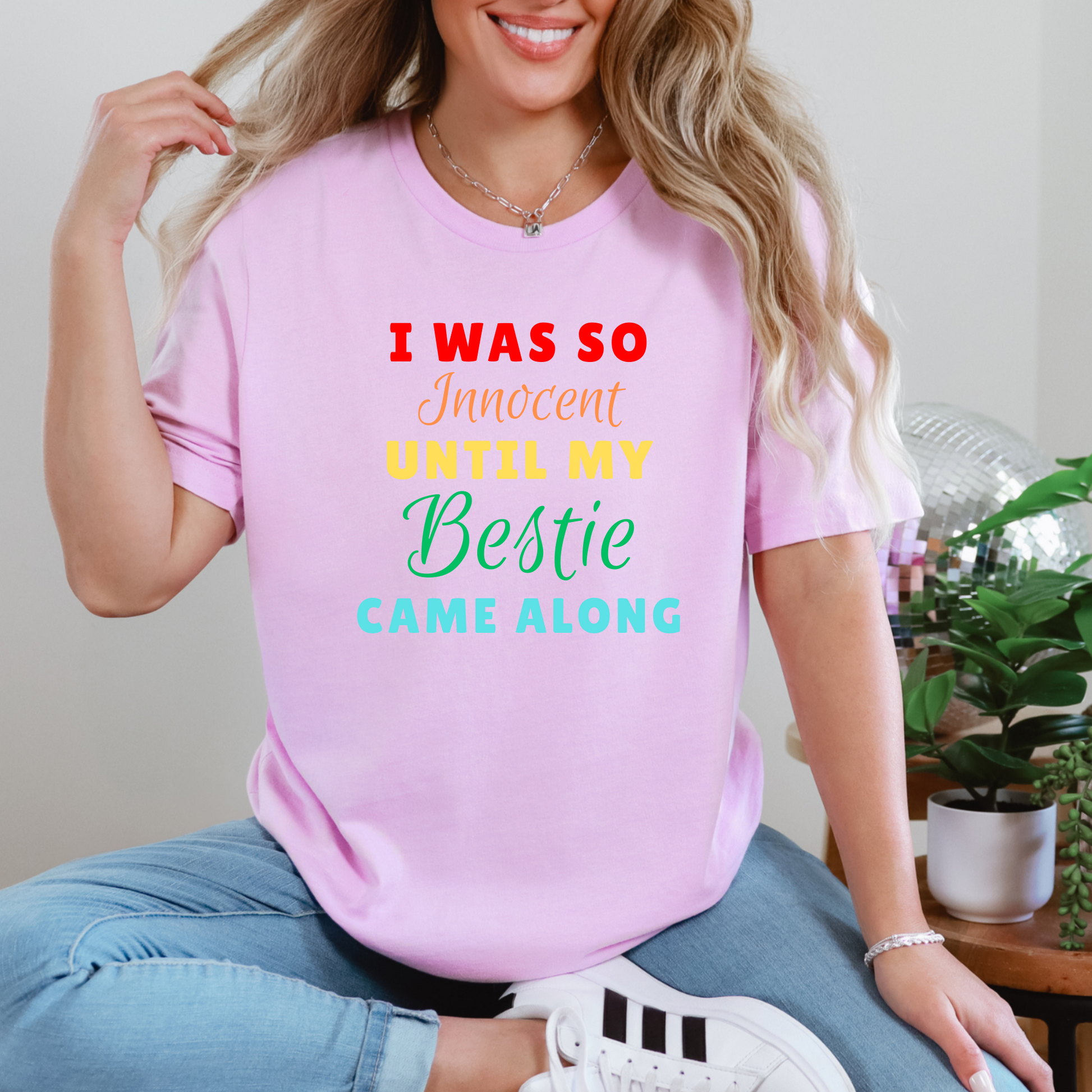 Wholesale Bestie Came Along Graphic Tee - Lilac Tee