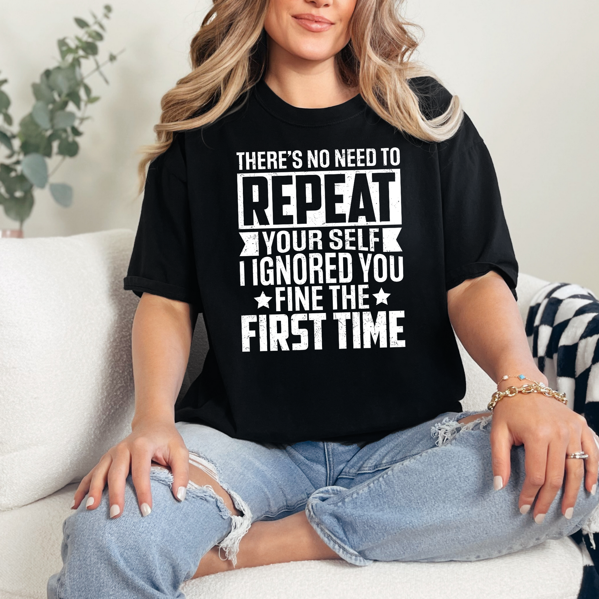 Wholesale I Ignored You the First Time Graphic Tee - Black Tee