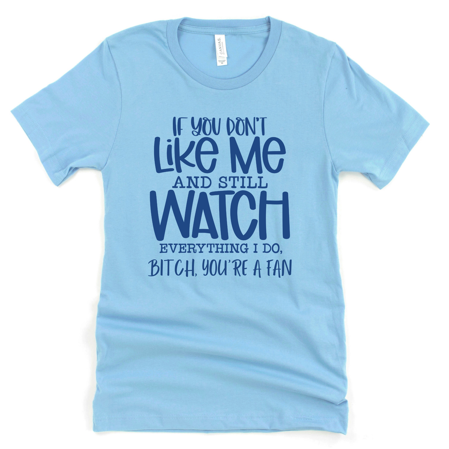 Wholesale Bitch You're a fan Graphic Tee - Carolina Blue Tee