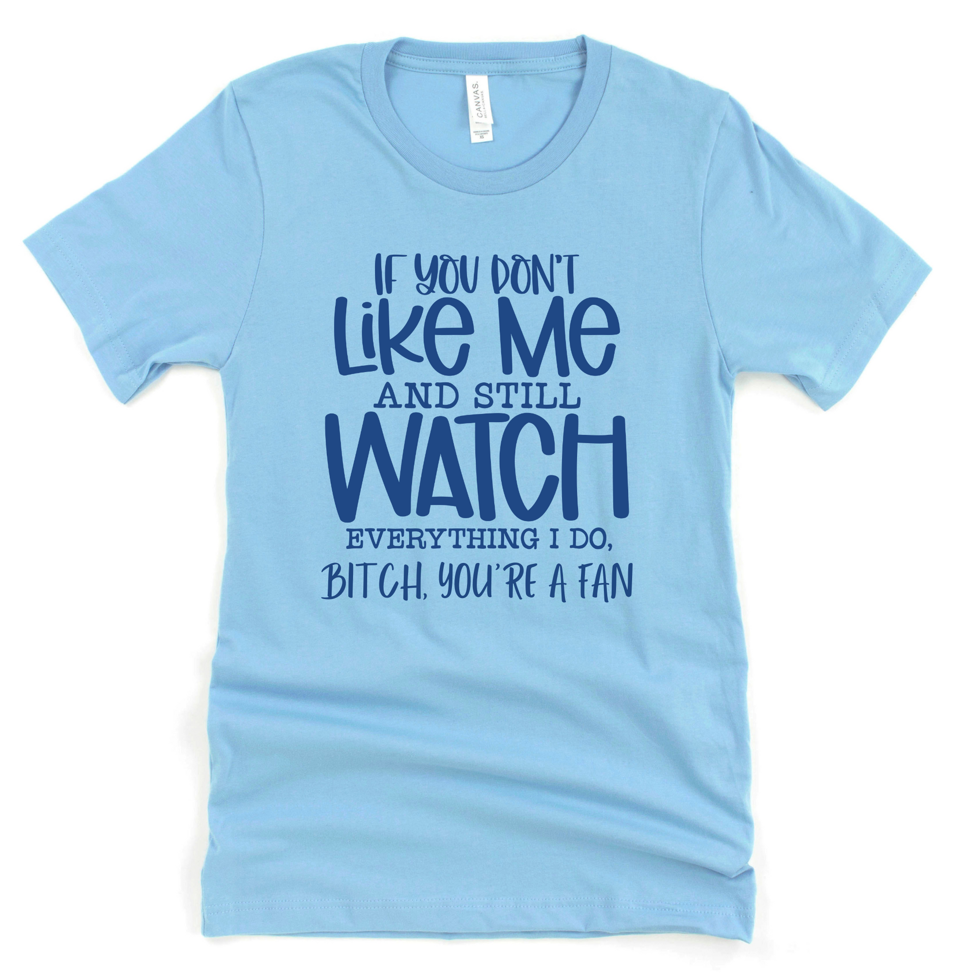 Wholesale Bitch You're a fan Graphic Tee - Carolina Blue Tee