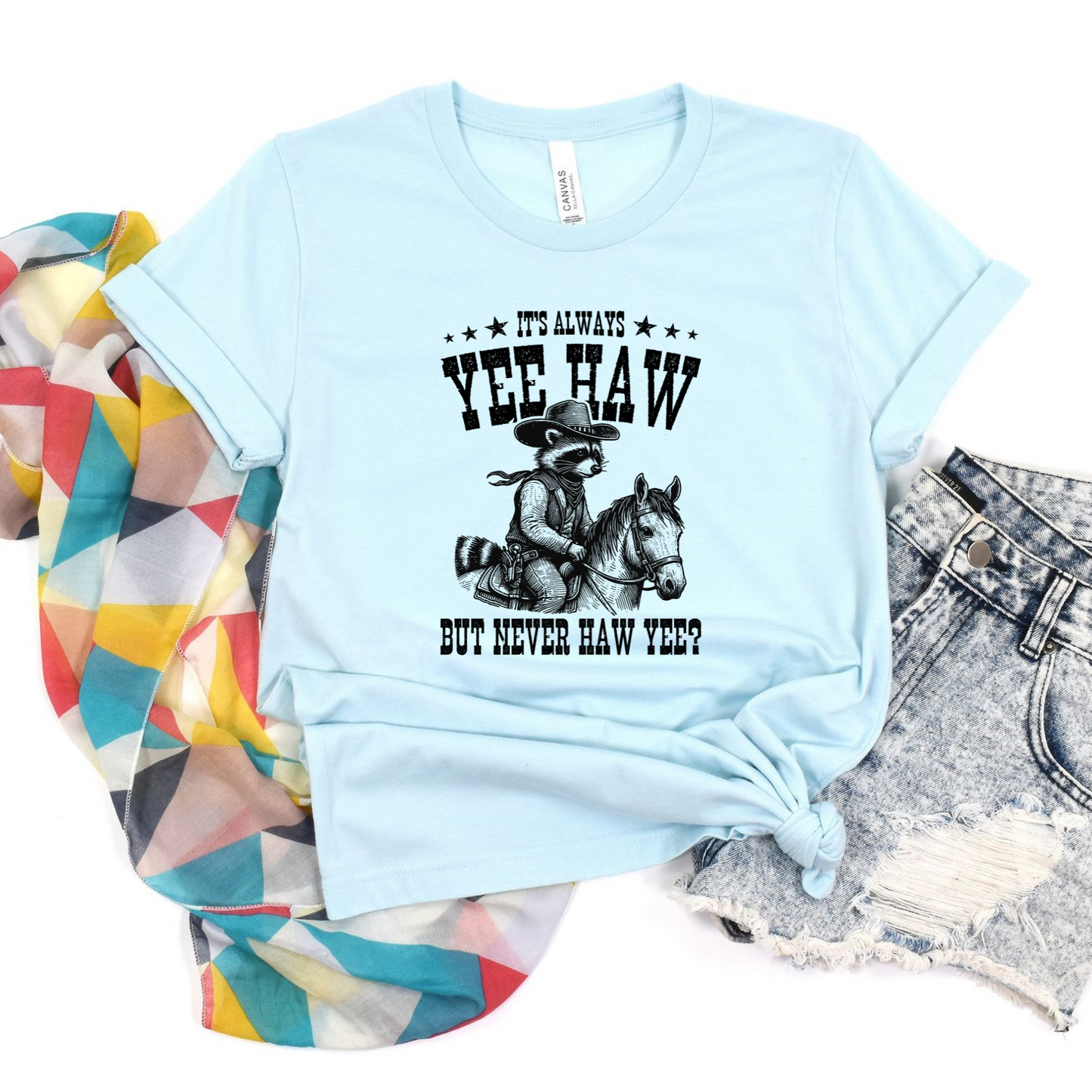 Wholesale Haw Yee? Graphic Tee - Ice Blue Tee