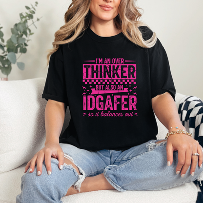 Wholesale Over Thinker IDGAFER Graphic Tee - Black Tee