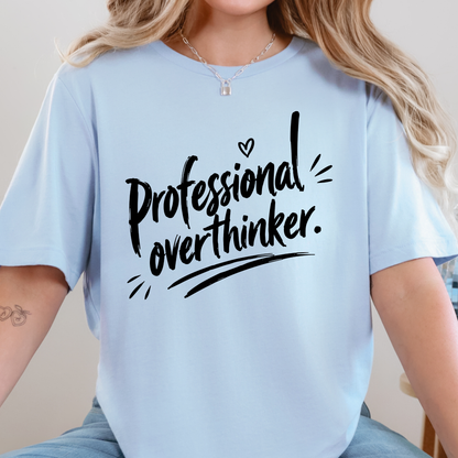 Wholesale Professional Overthinker Graphic Tee - Baby Blue