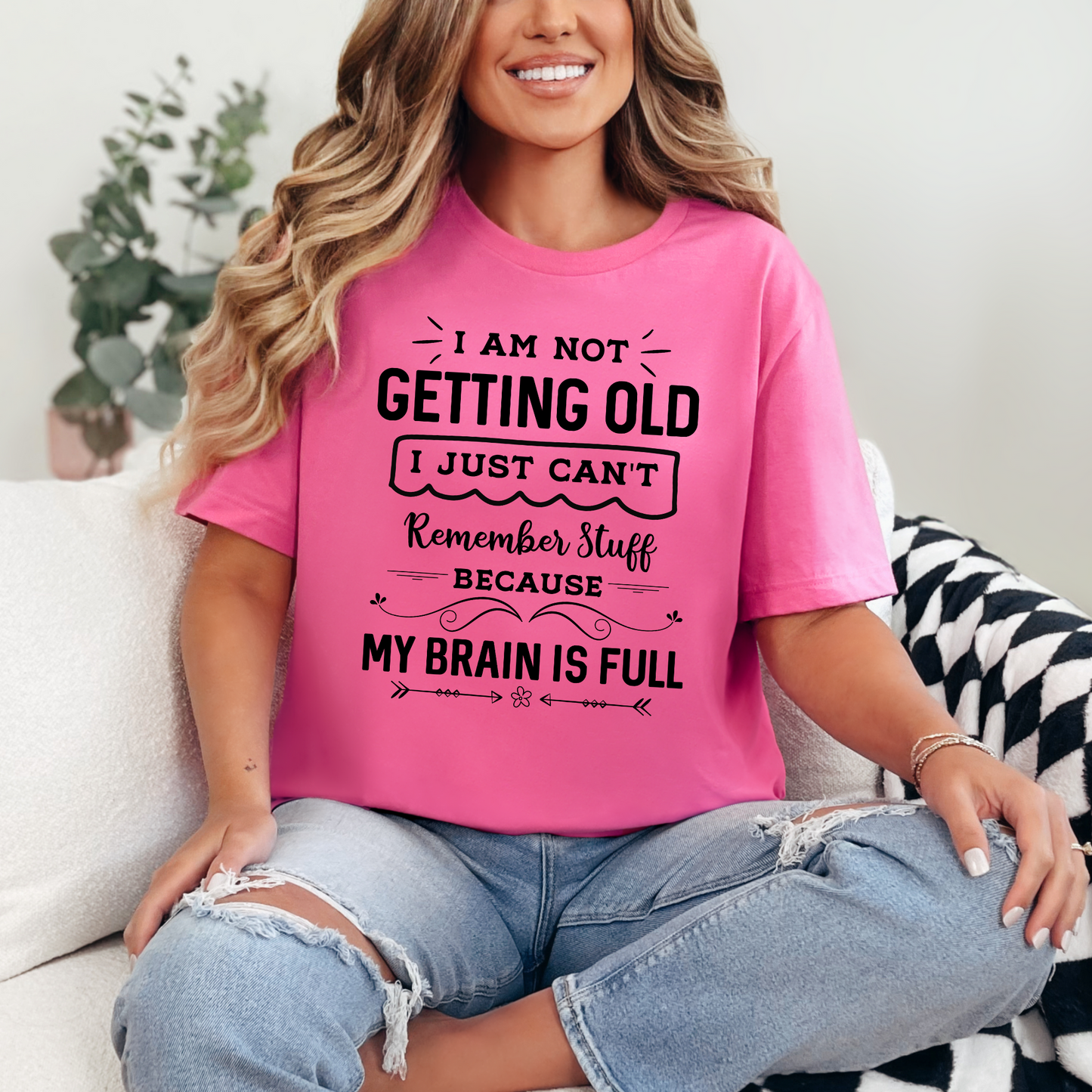 Wholesale Getting Old Graphic Tee - Charity Pink Tee