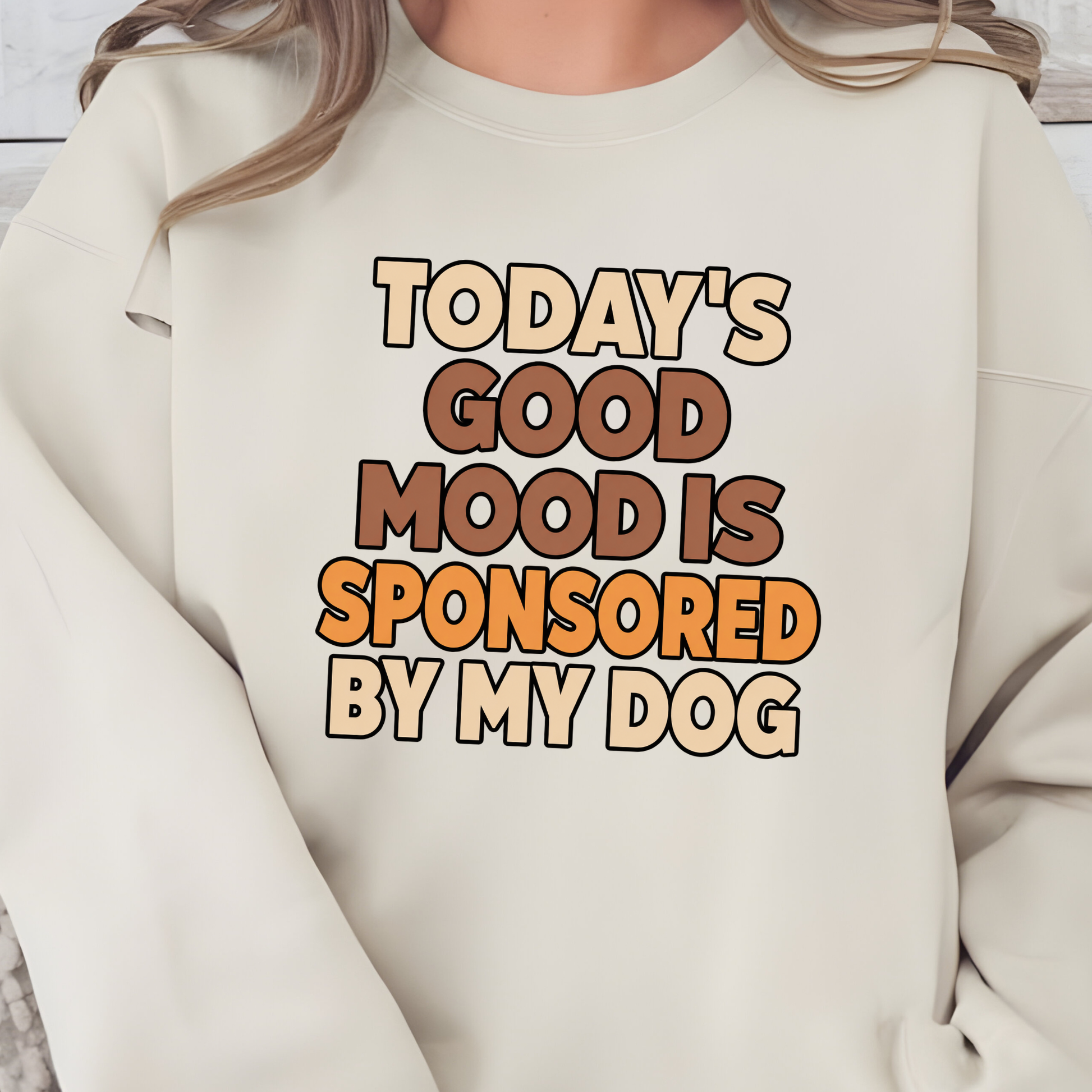 Wholesale Sponsored By My Dog Graphic Sweatshirt - Sand