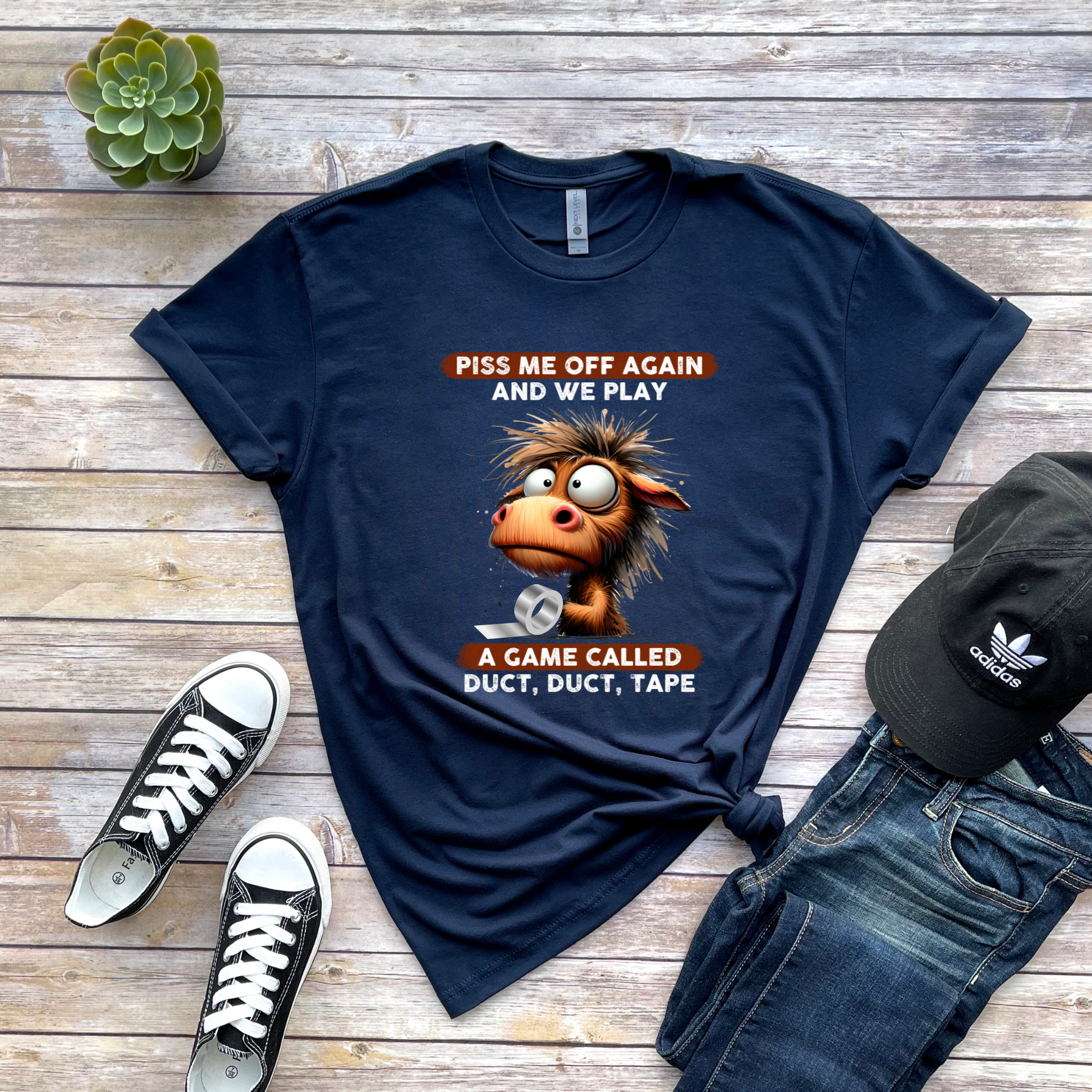 Wholesale Duct Duct Tape Graphic Tee - Navy Tee