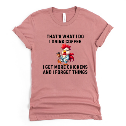 Wholesale Coffee & Chickens Graphic Tee - Mauve Tee