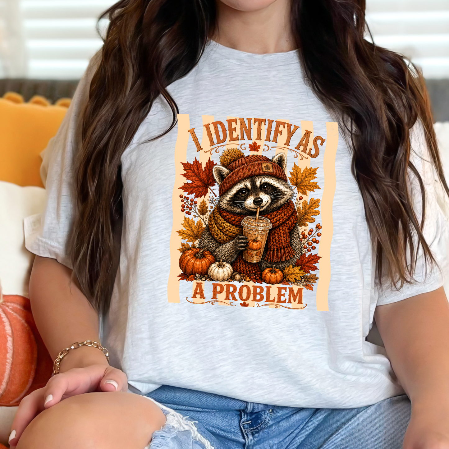 Wholesale Identify as a Problem Fall Graphic Tee - Ash