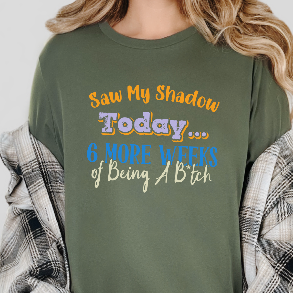 Wholesale Saw My Shadow Graphic Tee - Military Green