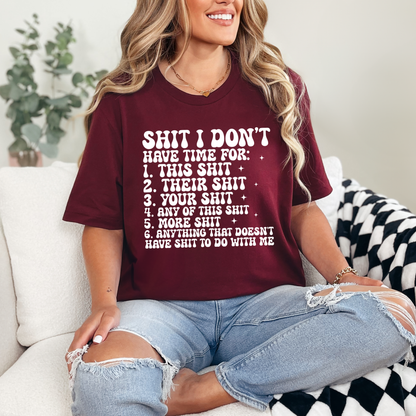 Wholesale Don't Have Time For Graphic Tee - Maroon Tee