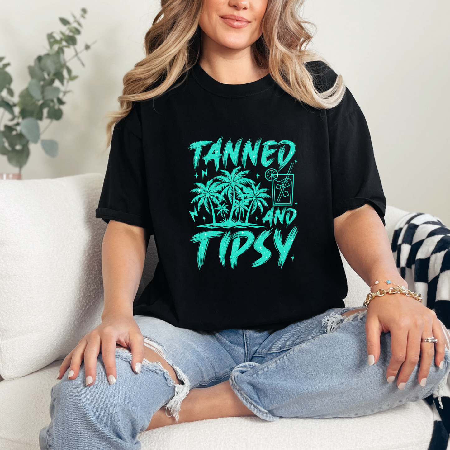 Wholesale Tanned and Tipsy Graphic Tee - Ash Tee