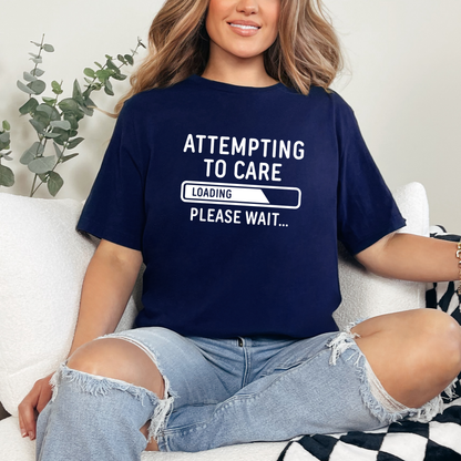 Wholesale Attempting to Care Graphic Tee - Navy Tee