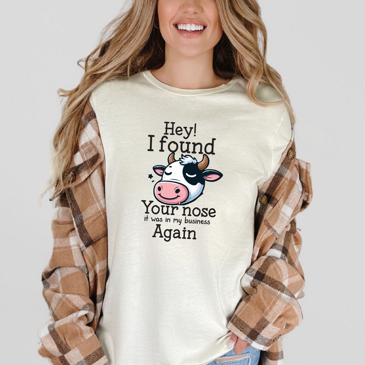 Wholesale I Found Your Nose Graphic Tee - Natural Tee