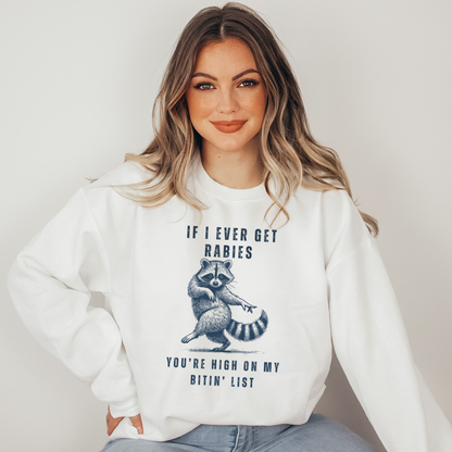 Wholesale Dancing Raccoon Sweatshirt - White Sweatshirt