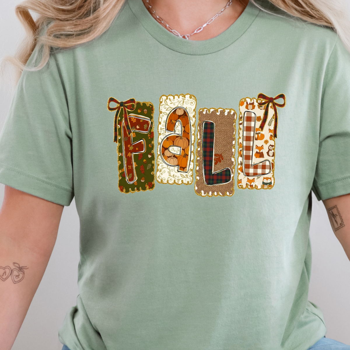 Wholesale Coquette Fall Graphic Tee - Sage